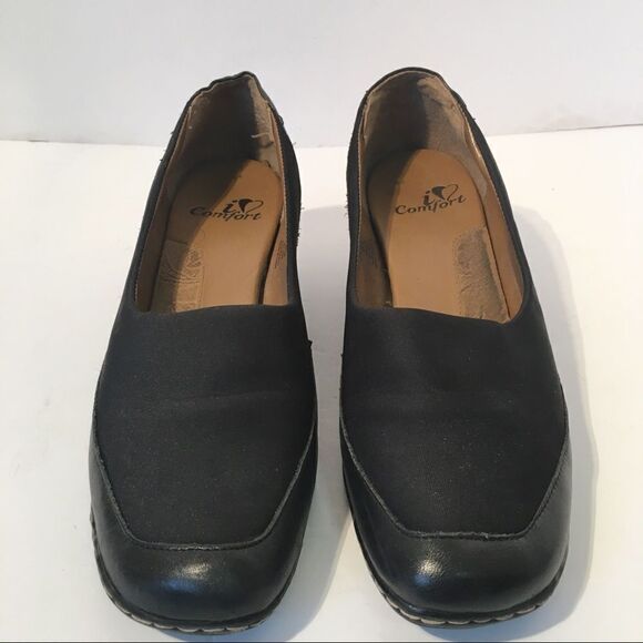I Love Comfort  black leather/fabric shoes size 7 - Picture 3 of 8